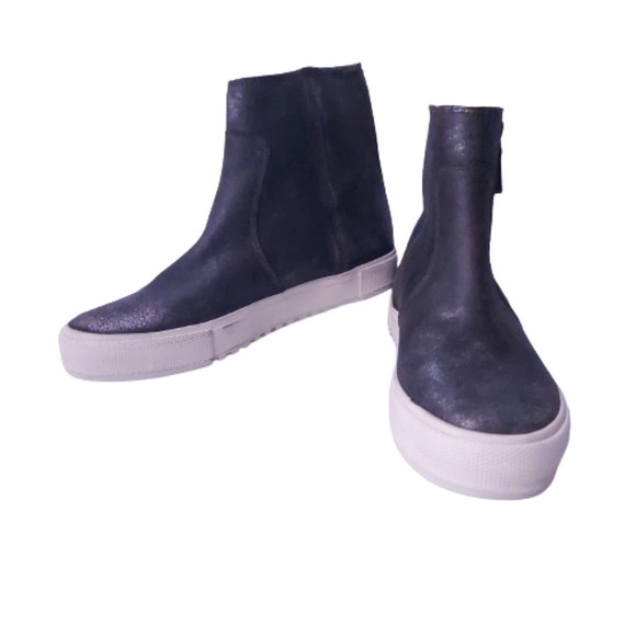 Frye Gia Lug Zip Black Shimmer Bootie Women's Sz 9.5 - Picture 1 of 16